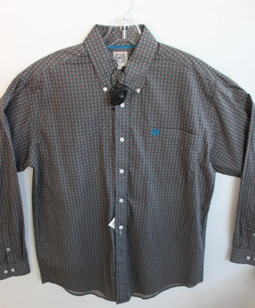 Men's Cinch Grey Geo Print 