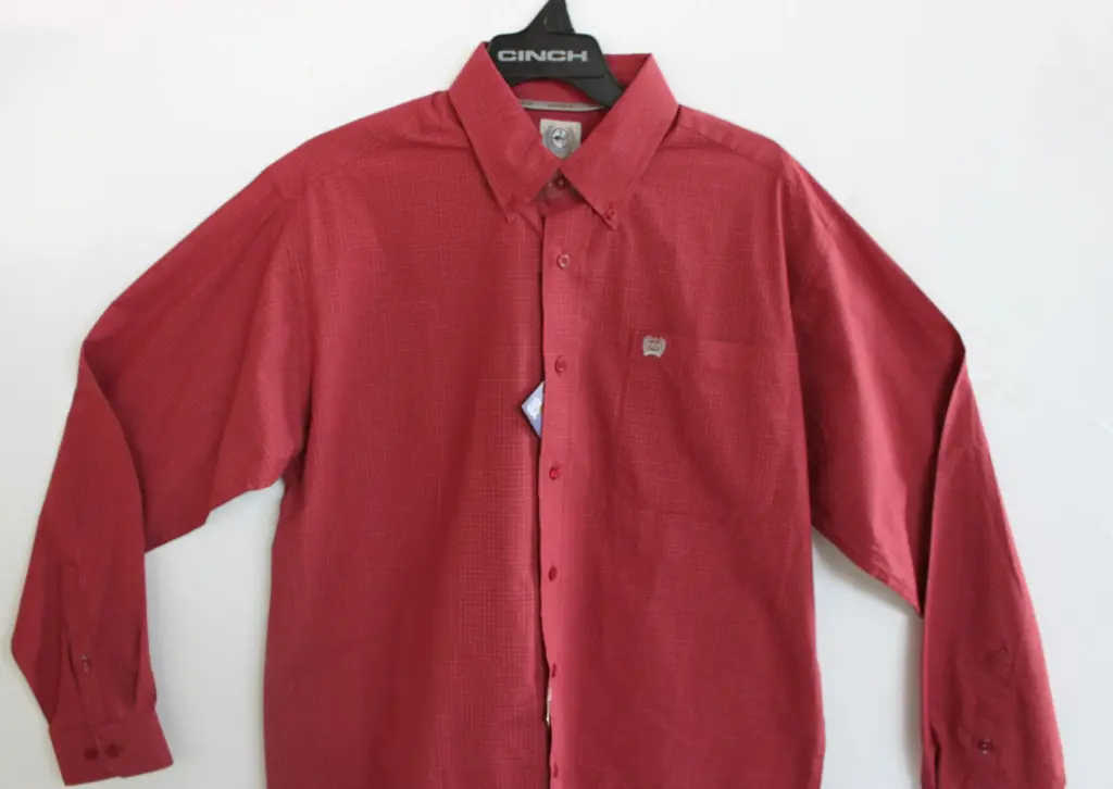 Men's Cinch Burgundy Plaid 
